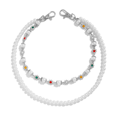 Womens Double Wallet Chain Gold Beaded Wallet Chain for Women - iChainWallets