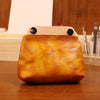 Yellow Brown Leather Pouch Wallet for Men - iwalletsmen