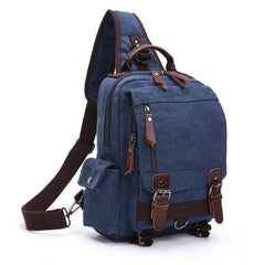 Large Canvas Sling Bag for Big - Dark Blue