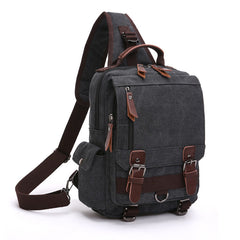 Large Canvas Sling Bag for Big - Black