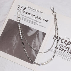 Cute Womens Ring Jeans Chain Silver Double Layers Astronaut Wallet Chains Jeans Chain For Women