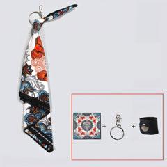 White Paisley Bandana Pants Chain Kerchief Trousers Chain Biker Headscarf Jeans Chain Pants Chain