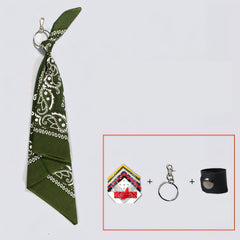 Green Paisley Bandana Pants Chain Kerchief Trousers Chain Biker Headscarf Jeans Chain Pants Chain