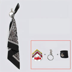 Red Paisley Bandana Pants Chain Kerchief Trousers Chain Biker Headscarf Jeans Chain Pants Chain