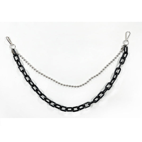 Cute Womens Black Plastics Jeans Chain Colorful Light Double Layers Panties Chains For Women