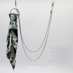 White Paisley Bandana Trousers Chain Pants Chain Biker Kerchief Headscarf Jeans Chains