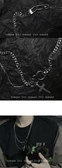 Silver Mens Cross Wallet Chain Double Biker Wallet Chain Unique Double Necklace Chain For Women