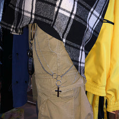 Unique Silver Mens Cross Wallet Chain Double Biker Wallet Chain Double Necklace Chain For Women