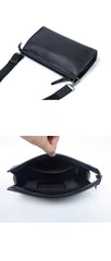 Black Leather Crossbody Bag For Men