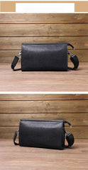 Black Leather Crossbody Bag For Men