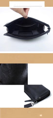 Black Leather Crossbody Bag For Men