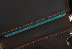 Handmade Leather Mens Cool Key Wallet Car Key Holder Case Slim Card Coin Wallet for Men - imessengerbags