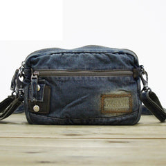 Blue Denim Mens Small Shoulder Bag Clutch bag Denim Small Messenger Bag For Men