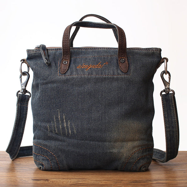 Blue Denim Small Tote Bags Denim Small Tote Side Bags Vintage Small Messenger Bag For Women