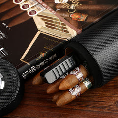 Best Black Eco Carbon Fibre Mens Tube Cigar Cases Carbon Fibre Cigar Cases for Men