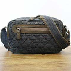 Blue Denim Womens Small Quilted Messenger Bags Denim Vintage Side Bag Quilted Crossbody Bag For Men