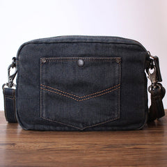 Blue Denim Mens Small Shoulder Bag Clutch bag Denim Small Messenger Bag For Men