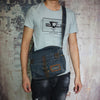 Black Denim Small Messenger Bag Denim Small Side Bags Vintage Small Crossbody Bag For Men