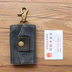 Fashion Denim Mens Keys Wallet Denim Key Holders With Belt Clip for Women