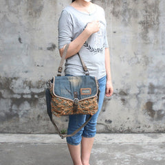 Denim Side Bags Womens Blue Denim Messenger Bag Vintage Denim Shoulder Bags For Women