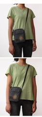 Denim Small Messenger Bag Mens Denim Vertical Phone Shoulder Bags Vintage Denim Mini Crossbody Bag For Women