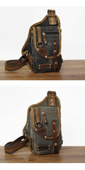 Denim Mens Small Shoulder Bag Sling bag Denim Chest Bag Sling Pack For Men