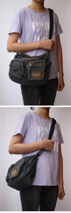 Black Denim Side Bag Mens Denim Vintage Messenger Bag Vintage Denim Crossbody Bags For Women