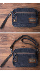 Blue Denim Mens Clutch bag Small Shoulder Bags Denim Small Messenger Bag For Men