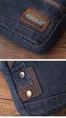 Blue Denim Mens Small Shoulder Bag Clutch bag Denim Small Messenger Bag For Men