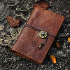 Vintage Handmade Leather Journal Notepad Brown Notebook For Men - imessengerbags