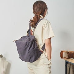Pink Canvas Mens Womens Cube Rucksack Satchel Backpack Canvas School Backpack for Men Women - imessengerbags
