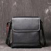 Black LEATHER MEN'S Vertical Side bag  Vertical MESSENGER BAG Small Courier Bag FOR MEN