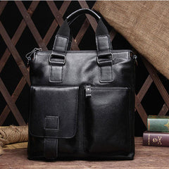 Vintage Coffee Leather Mens Briefcase Laptop Bag Business Bags Work Bag for Men - imessengerbags