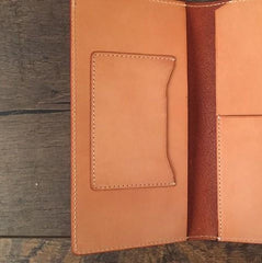 Handmade Leather Mens Cool Long Leather Wallet Slim Travel Passport Wallet for Men - imessengerbags