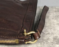 Genuine Leather Mens Clutch Cool Slim Wallet Zipper Clutch Wristlet Wallet for Men