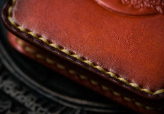 Handmade Leather License Wallet Tooled Mens billfold Wallet Cool Leather Wallet Slim Wallet for Men - imessengerbags