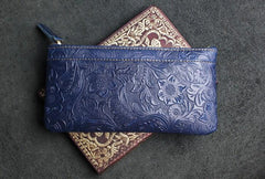 Handmade Leather Mens Cool Zipper Phone Travel Long Wallet Holder Slim Clutch Wallets for Men - imessengerbags