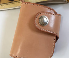 Handmade Leather Biker Wallet Mens Cool Short Chain Wallet Trucker Wallet with Chain