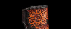 Handmade Leather Tooled Chinese Dragon Biker Wallet Mens Cool Short Chain Wallet Trucker Wallet with Chain