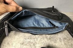 Leather Men Fanny Pack Small Waist Bag Hip Pack Belt Bag Bumbag for Men - imessengerbags