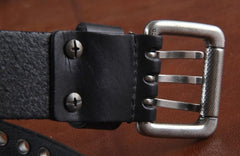 Genuine Leather Punk Rock Biker Trucker Mens Belt Men Black Coffee Belt for Men