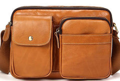 Cool Mens Leather Messenger Bag Small Shoulder Bag Crossbody Bag for men