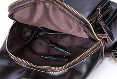 Leather Cool Chest Bag Sling Bag Sling Crossbody Bag Sling Travel Bag Hiking Bag For Mens - imessengerbags