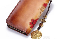 Handmade Leather Ganesha Mens Chain Biker Wallet Cool Leather Wallet With Chain Wallets for Men - imessengerbags