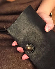 HandmadeLeather Mens Cool Long Leather Wallet Slim Travel Passport Wallet Clutch Wallet for Men - imessengerbags