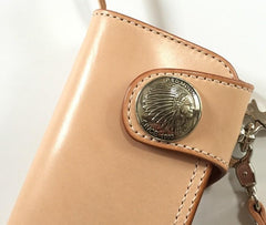 Handmade Leather Biker Wallet Mens Cool Chain Wallet Trucker Wallet with Chain