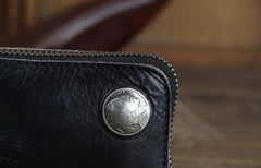 Handamde Genuine Leather Mens Cool Key Wallet Card Slim Wallet Key Holder Car Key Case for Men - imessengerbags