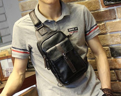 Cool Leather Slings Bag for Men Chest Bag Sling Shoulder Bag For Men