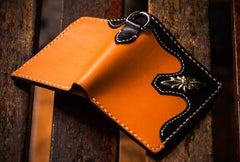 Handmade Leather Trucker Bag Mens billfold Wallet Cool Chain Wallet Biker Wallet for Men - imessengerbags