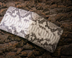 Handmade Leather Boa Skin Mens billfold Wallet Cool Leather Wallet Slim Wallet for Men - imessengerbags
